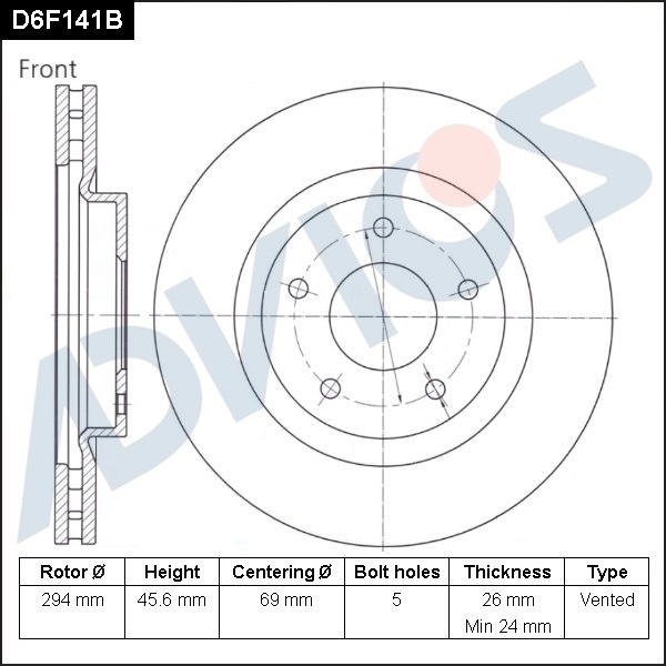 Диск тормозной пер. ADVICS DODGE Caliber 2006 -    JEEP COMPASS 2011 - 2015   Mitsubishi ASX 2010 -    Mitsubishi ECLIPSE CROSS 2017 -    Mitsubishi OUTLANDER 2005 -    Mitsubishi RVR 2010 -    PEUGEOT 4008 2012 - 2015                                     