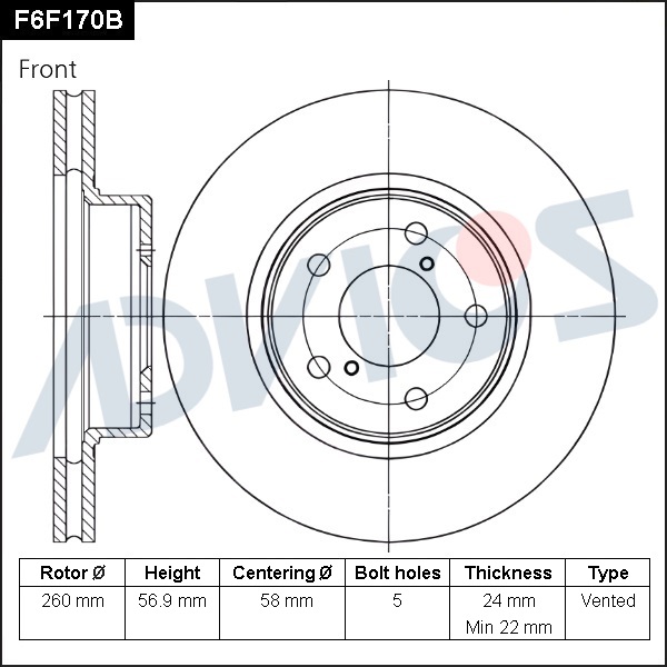 Диск тормозной пер. ADVICS Subaru IMPREZA 1997 - 2016   Subaru LEGACY 1997 - 2001                                                                                                                                                                              
