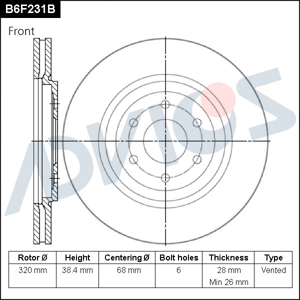 Диск тормозной пер. ADVICS NISSAN NAVARA 2005 - 2015   NISSAN PATHFINDER 2004 - 2014                                                                                                                                                                           