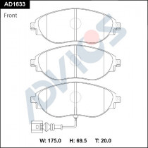 Дисковые тормозные колодки ADVICS (еврокерамика) передние SKODA Superb 2019 -    VOLKSWAGEN PASSAT 2010 - 2015   VOLKSWAGEN TIGUAN 2020 -                                                                                                                      