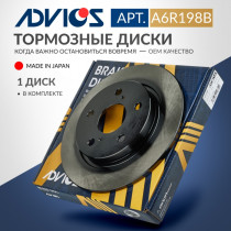 Диск тормозной зад. ADVICS TOYOTA AURIS 2006 - 2019   TOYOTA COROLLA 2012 - 2019                                                                                                                                                                               