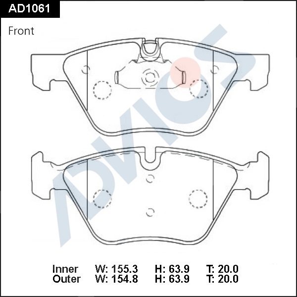 Дисковые тормозные колодки ADVICS (еврокерамика) передние BMW 3 SERIES 2004 - 2008   BMW 5 SERIES 2003 - 2010