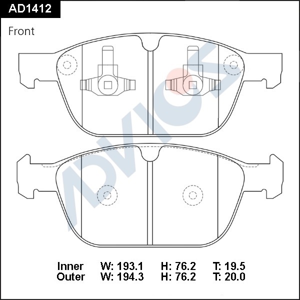 Дисковые тормозные колодки ADVICS (еврокерамика) передние Volvo XC60 2008 - 2017   Volvo XC90 2002 - 2014                                                                                                                                                      