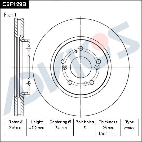 Диск тормозной пер. ADVICS Honda CR-V 2006 - 2022                                                                                                                                                                                                              