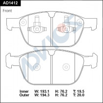 Дисковые тормозные колодки ADVICS (еврокерамика) передние Volvo XC60 2008 - 2017   Volvo XC90 2002 - 2014                                                                                                                                                      