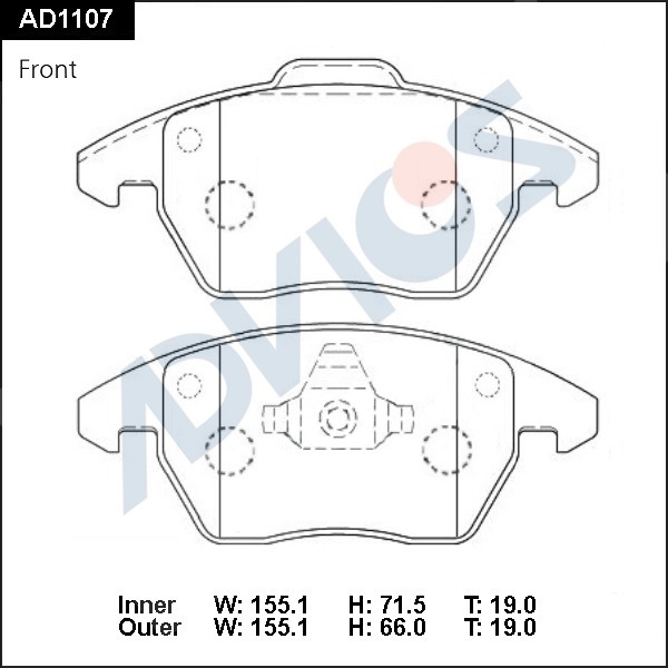 Дисковые тормозные колодки ADVICS (еврокерамика) передние AUDI A1 2010 -    AUDI A3 2003 - 2013   SKODA Fabia 2010 - 2018   SKODA Octavia 2004 - 2013   SKODA Rapid 2012 -    SKODA Superb 2008 - 2015   SKODA Yeti 2009 - 2018   VOLKSWAGEN CADDY 2010 - 2015 