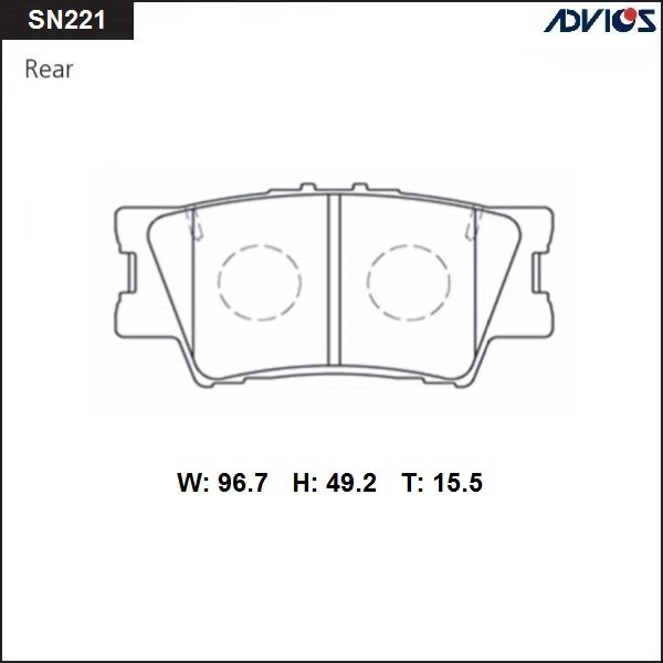 Дисковые тормозные колодки ADVICS задние LEXUS ES 2012 - 2018   TOYOTA CAMRY 2006 - 2018   TOYOTA HARRIER 2013 - 2020   TOYOTA MARK II 2007 - 2013   TOYOTA RAV4 2005 - 2019   TOYOTA SAI 2009 - 2017   TOYOTA VANGUARD 2007 - 2013                            