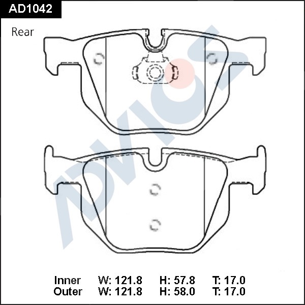Дисковые тормозные колодки ADVICS (еврокерамика) задние BMW X5 2006 - 2018   BMW X6 2008 - 2020                                                                                                                                                                