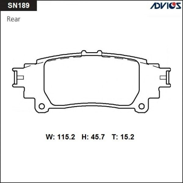 Дисковые тормозные колодки ADVICS LEXUS GS 2011 -    LEXUS IS 2013 -    LEXUS RX 2008 - 2015   TOYOTA CROWN 2012 - 2018   TOYOTA MARK II 2016 - 2019                                                                                                           