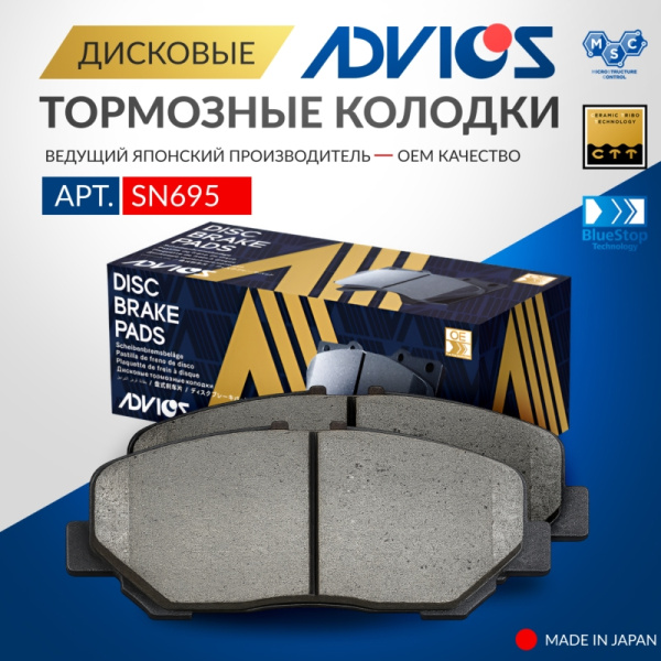 Дисковые тормозные колодки ADVICS передние TOYOTA ALPHARD 2008 -    TOYOTA ESTIMA 2006 -    TOYOTA VELLFIRE 2008 - 