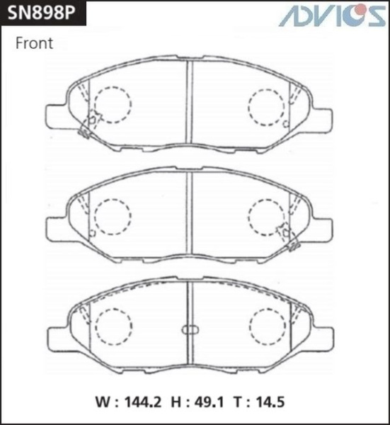 Дисковые тормозные колодки ADVICS передние Subaru FORESTER 2005 - 2019   Subaru IMPREZA 2005 - 2016   Subaru IMPREZA XV 2010 - 2011   Subaru LEGACY 2003 - 2014   Subaru OUTBACK 2009 - 2014   Subaru XV 2011 - 2017