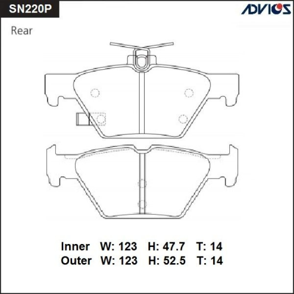 Дисковые тормозные колодки ADVICS задние Subaru FORESTER 2018 -    Subaru IMPREZA 2016 -    Subaru LEGACY 2014 -    Subaru LEVORG 2014 - 2020   Subaru OUTBACK 2014 -    Subaru XV 2017 -                                                                      