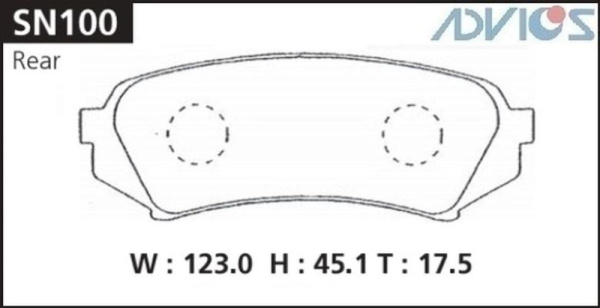 Дисковые тормозные колодки ADVICS задние LEXUS LX 1998 - 2007   TOYOTA LAND CRUISER 100 1997 - 2007