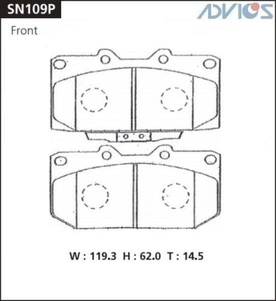 Дисковые тормозные колодки ADVICS передние Subaru LEGACY 2000 - 2003