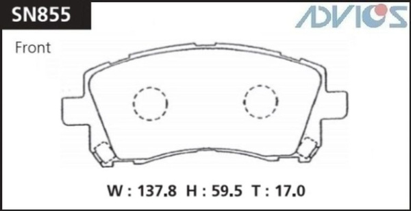 Дисковые тормозные колодки ADVICS передние TOYOTA CAMRY 2001 - 2006   TOYOTA Windom 2001 - 2006   Subaru FORESTER 1997 - 2002   Subaru LEGACY 1997 - 2003   Subaru LEGACY LANCASTER 1995 - 2003