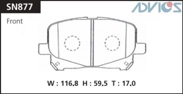 Дисковые тормозные колодки ADVICS передние TOYOTA ESTIMA 2000 - 2006