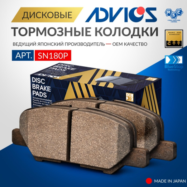 Дисковые тормозные колодки ADVICS Mazda 6 2012 - 2015   Mitsubishi ASX 2017 -    Mitsubishi OUTLANDER 2012 -    Mitsubishi RVR 2010 -    PEUGEOT 4008 2012 - 2015                                                                                              