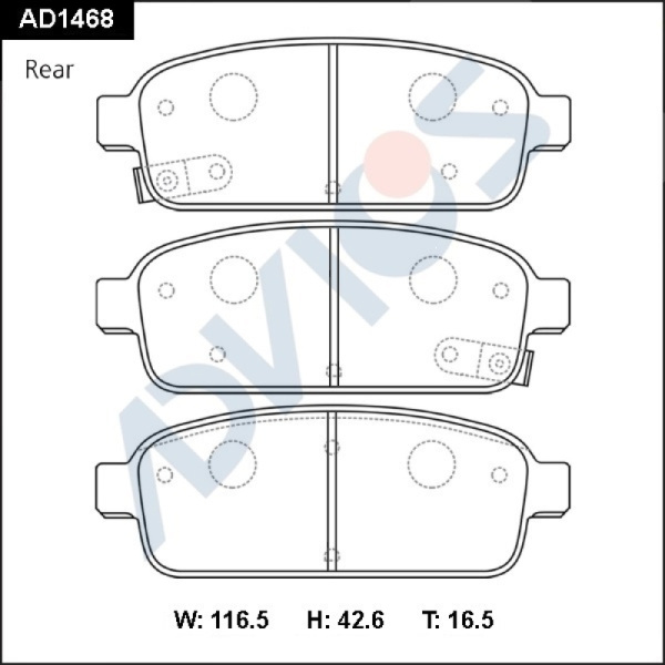 Дисковые тормозные колодки ADVICS (еврокерамика) задние Chevrolet CRUZE 2009 -    Chevrolet ORLANDO 2010 -    Opel ASTRA 2009 - 2015   Opel MOKKA 2012 - 2015   Opel ZAFIRA 2011 -                                                                             