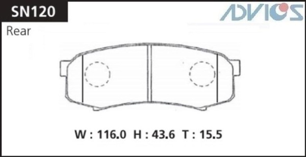 Дисковые тормозные колодки ADVICS задние LEXUS GX 2002 -    Mitsubishi PAJERO 2006 - 2019   TOYOTA 4RUNNER 2002 - 2009   TOYOTA FJ CRUISER 2005 - 2018   TOYOTA FORTUNER 2015 -    TOYOTA HILUX 2002 - 2009   TOYOTA LAND CRUISER 100 1997 - 2002   TOYOTA LAND