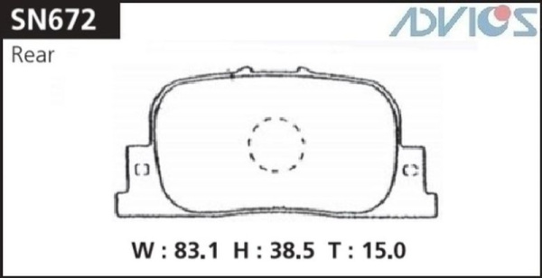 Дисковые тормозные колодки ADVICS задние TOYOTA CALDINA 2002 - 2007   TOYOTA CAMRY 1996 - 2001   TOYOTA MARK II 1997 - 2002   TOYOTA OPA 2000 - 2005   TOYOTA Prius 2003 - 2009   TOYOTA Windom 1996 - 2021