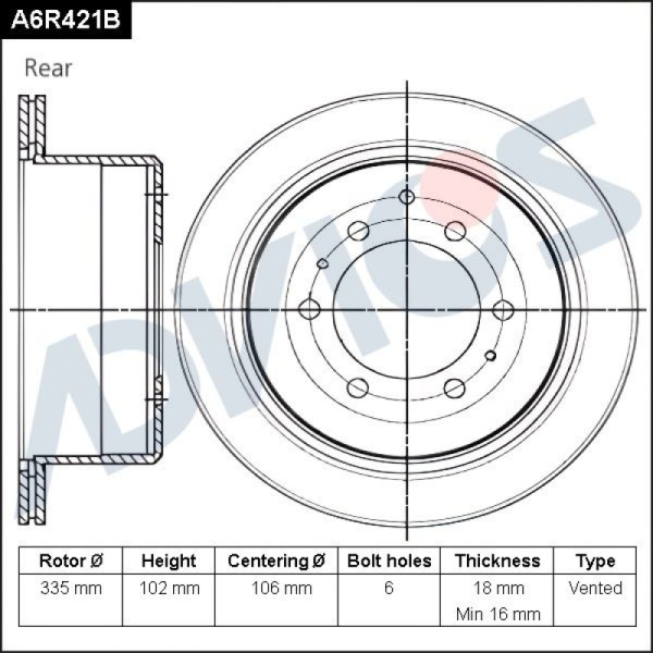 Диск тормозной зад. ADVICS TOYOTA LAND CRUISER 80 1989 - 1997                                                                                                                                                                                                  