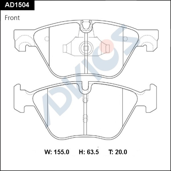 Дисковые тормозные колодки ADVICS (еврокерамика) передние BMW 3 2004 - 2013   BMW 5 2003 - 2017   BMW X1 2009 - 2015   BMW Z4 2009 - 2016