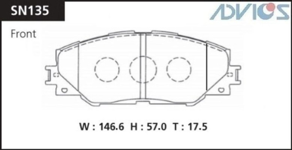 Дисковые тормозные колодки ADVICS передние TOYOTA AURIS 2010 - 2019   TOYOTA HARRIER 2013 - 2020   TOYOTA MARK II 2007 - 2013   TOYOTA RAV4 2005 - 2019   TOYOTA VANGUARD 2007 - 2013