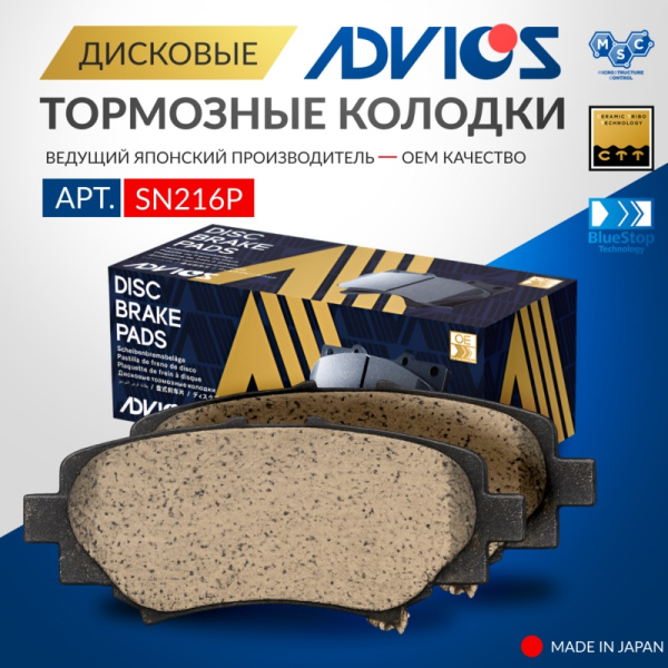 Дисковые тормозные колодки ADVICS Mazda 3 2013 -    Mazda AXELA 2013 - 2019                                                                                                                                                                                    