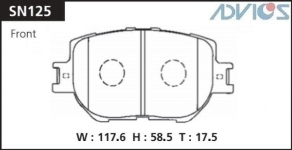 Дисковые тормозные колодки ADVICS передние TOYOTA ALTEZZA 1998 - 2002   TOYOTA BREVIS 2001 - 2007   TOYOTA CROWN 1999 - 2018   TOYOTA MARK II 2000 - 2019   TOYOTA PROGRES 2001 - 2007   TOYOTA VEROSSA 2001 - 2004