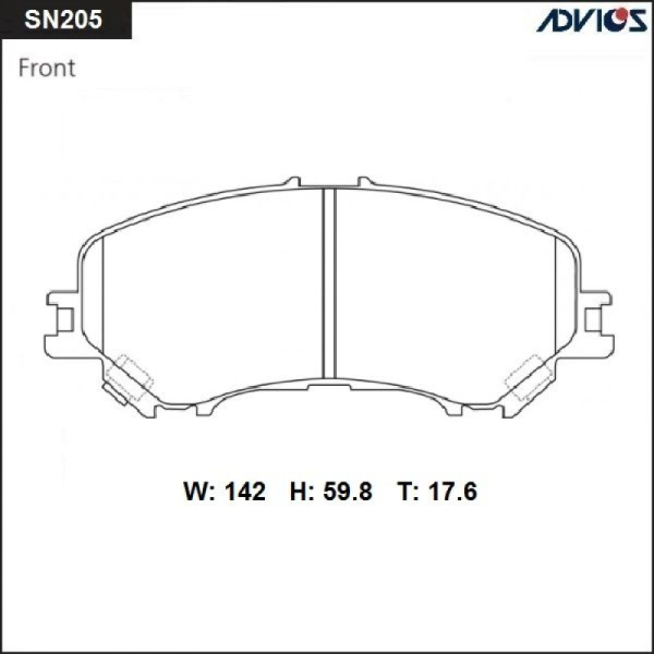 Дисковые тормозные колодки ADVICS передние NISSAN Qashqai 2013 - 2022   NISSAN X-Trail 2013 -                                                                                                                                                                  