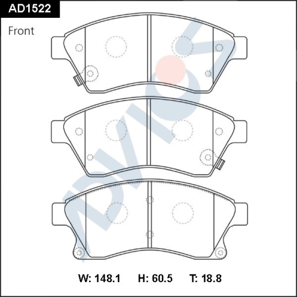 Дисковые тормозные колодки ADVICS (еврокерамика) передние Chevrolet CRUZE 2011 - 2015   Opel ASTRA 2009 - 2015                                                                                                                                                 
