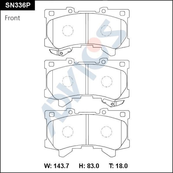 Дисковые тормозные колодки ADVICS передние LEXUS LX 2021 - 2022   TOYOTA LAND CRUISER 300 2021 - 