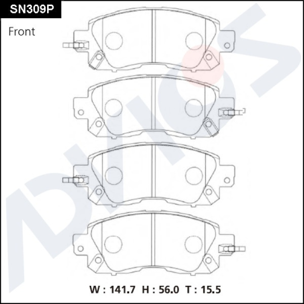Дисковые тормозные колодки ADVICS передние NISSAN LEAF 2009 - 2017   NISSAN Teana 2014 -                                                                                                                                                                       