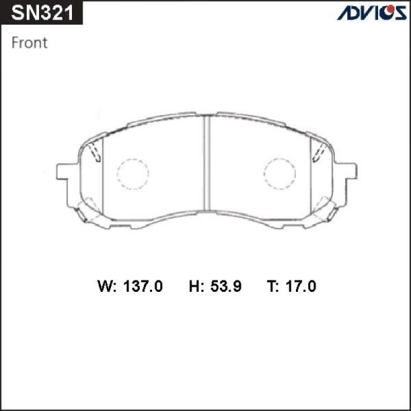 Дисковые тормозные колодки ADVICS передние Subaru IMPREZA 2007 - 2016                                                                                                                                                                                          