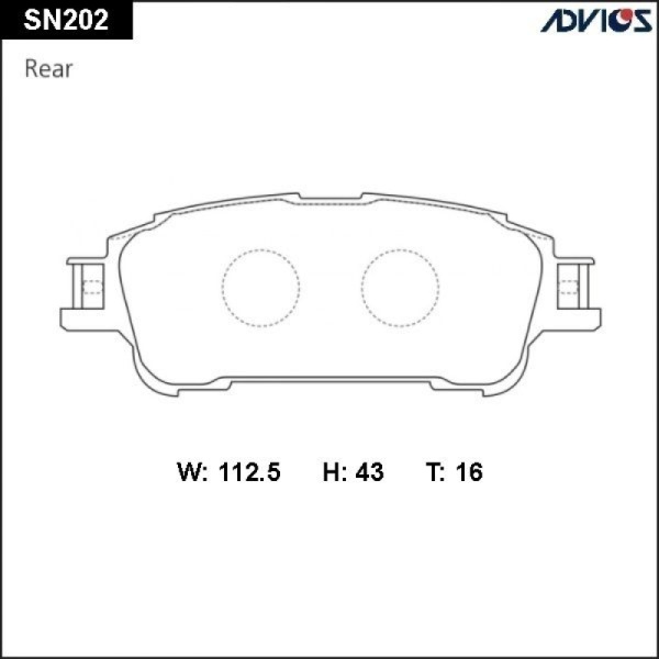 Дисковые тормозные колодки ADVICS задние TOYOTA ESQUIRE 2014 - 2021   TOYOTA NOAH 2014 - 2021   TOYOTA Voxy 2014 -                                                                                                                                             