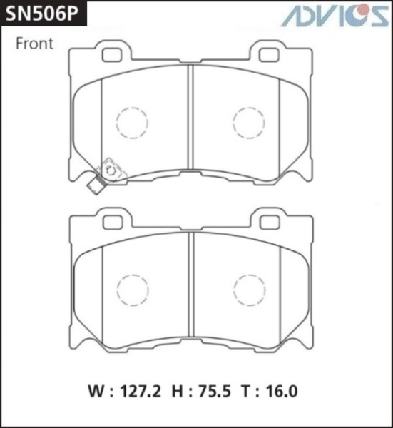 Дисковые тормозные колодки ADVICS передние INFINITI FX QX70 2008 -    INFINITI M Q70 2010 - 2014