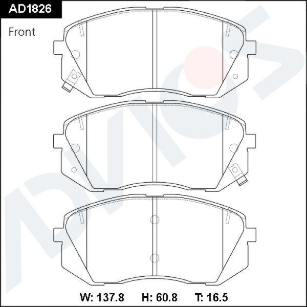 Дисковые тормозные колодки ADVICS (еврокерамика) передние HYUNDAI CRETA 2020 -    HYUNDAI i40 2011 - 2017   HYUNDAI ix35 2010 - 2015   HYUNDAI SONATA 2017 - 2019   KIA OPTIMA 2016 -    KIA SOUL 2014 -    KIA SPORTAGE 2010 - 2016                           