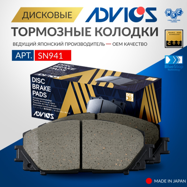 Дисковые тормозные колодки ADVICS передние TOYOTA ALLION 2007 -    TOYOTA BELTA 2005 - 2012   TOYOTA COROLLA 2006 -    TOYOTA PASSO 2008 - 2012   TOYOTA PORTE 2012 -    TOYOTA PROBOX 2014 -    TOYOTA SPADE 2012 - 2020   TOYOTA SUCCEED 2014 -    TOYOTA VIT