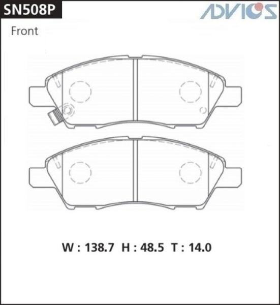 Дисковые тормозные колодки ADVICS передние NISSAN CUBE 2008 - 2019   NISSAN LATIO 2012 - 2016   NISSAN MARCH 2010 -    NISSAN NOTE 2012 - 2020                                                                                                                 