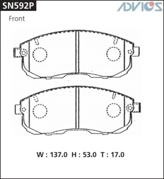 Дисковые тормозные колодки ADVICS передние NISSAN CEFIRO 1998 - 2003   NISSAN JUKE 2010 - 2020   NISSAN LAFESTA 2004 - 2012   NISSAN SENTRA 2014 - 2017   NISSAN Skyline 2001 - 2004   NISSAN Teana 2005 - 2014   NISSAN Tiida 2007 - 2016   NISSAN Tino 1998 -