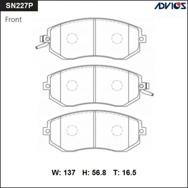 Дисковые тормозные колодки ADVICS передние Subaru FORESTER 2002 - 2019   Subaru IMPREZA 2005 - 2016   Subaru IMPREZA XV 2010 - 2011   Subaru LEGACY 2001 - 2014   Subaru OUTBACK 2003 - 2014   Subaru XV 2011 - 2017                                           