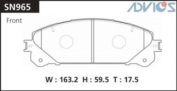 Дисковые тормозные колодки ADVICS передние LEXUS NX 2014 -    LEXUS RX 2008 -    TOYOTA ALPHARD 2018 -    TOYOTA HARRIER 2017 - 2020   TOYOTA Highlander 2007 -    TOYOTA VELLFIRE 2017 -                                                                      