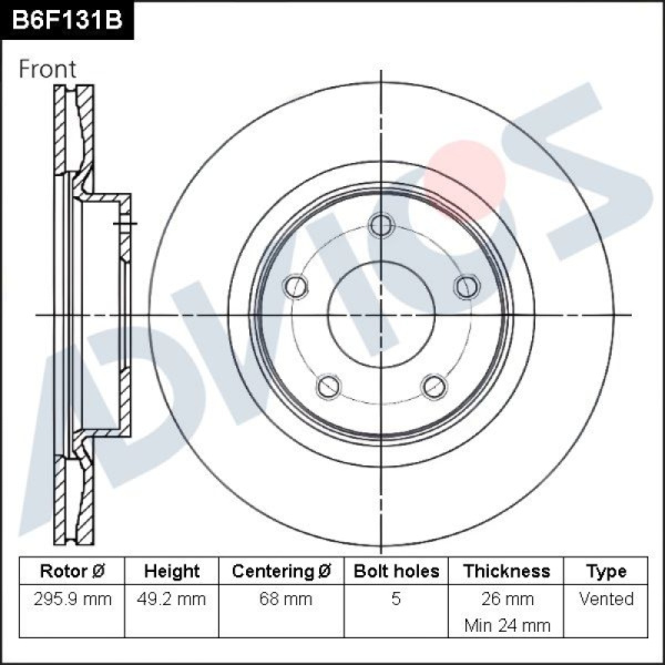 Диск тормозной пер. ADVICS NISSAN Primera 2001 - 2003   NISSAN Skyline 2001 - 2004   NISSAN Teana 2003 - 2014                                                                                                                                                  