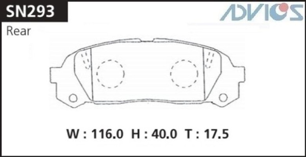 Дисковые тормозные колодки ADVICS задние TOYOTA CHASER 1996 - 2001   TOYOTA CRESTA 1996 - 2001   TOYOTA CROWN 1997 - 2001   TOYOTA MARK II 1996 - 2001
