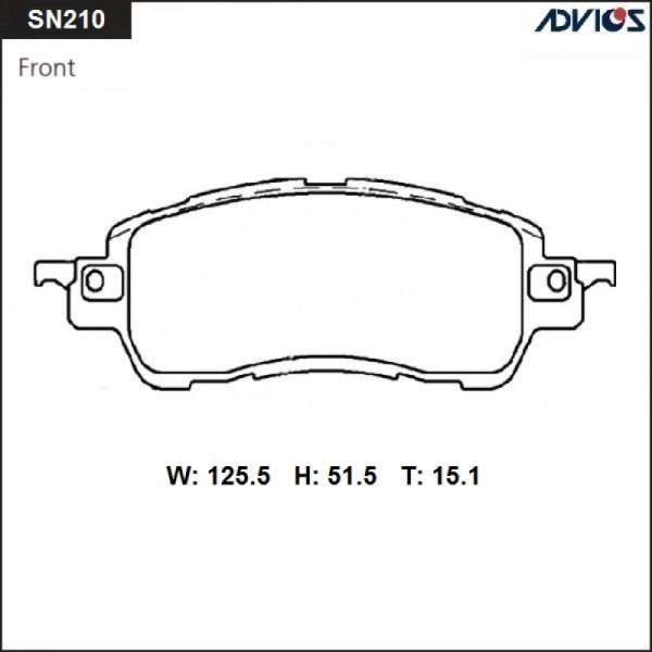 Дисковые тормозные колодки ADVICS передние (F) MAZDA DEMIO DJ (14-), MAZDA 2 DJ (14-)