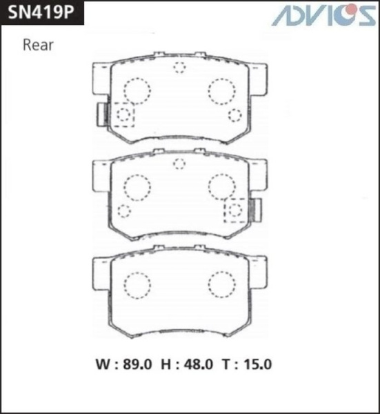 Дисковые тормозные колодки ADVICS Honda ACCORD 1997 - 2008   Honda CIVIC 2000 - 2017   Honda CR-Z 2010 - 2017   Honda FIT 2007 - 2013   Honda INSPIRE 1995 - 2007   Honda JAZZ 2011 - 2015   Honda SABER 1995 - 1998   Honda TORNEO 1997 - 2002   Suzuki SX4 20