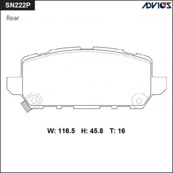Дисковые тормозные колодки ADVICS Honda ACCORD 2016 - 2020   Honda STEPWGN 2017 - 2021   Honda VEZEL 2013 -                                                                                                                                                    