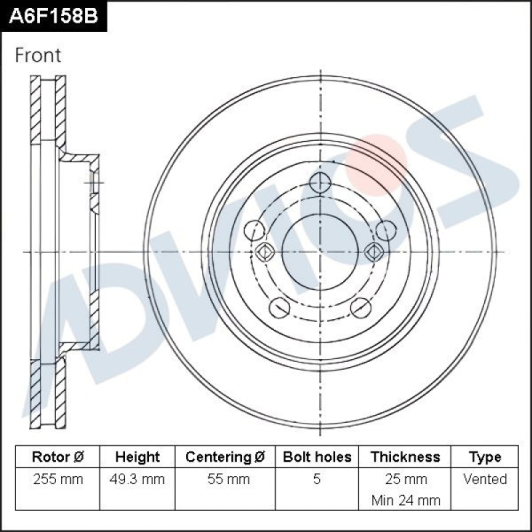 Диск тормозной пер. ADVICS LEXUS CT 2011 - 2015   TOYOTA ALLION 2001 - 2007   TOYOTA CALDINA 1992 - 2002   TOYOTA CARINA 1994 - 2001   TOYOTA CORONA 1994 - 2002   TOYOTA OPA 2000 - 2005   TOYOTA Premio 2001 - 2007   TOYOTA Prius 2009 -    TOYOTA VISTA 199