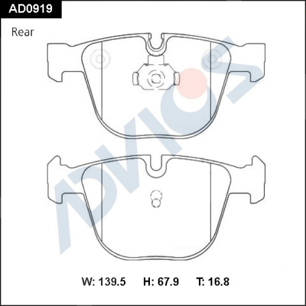 Дисковые тормозные колодки ADVICS (еврокерамика) задние BMW 1 SERIES 2011 - 2013   BMW 5 SERIES 2003 - 2010   BMW 7 SERIES 2005 - 2008   BMW X5 2007 - 2018   BMW X6 2008 - 2020                                                                               