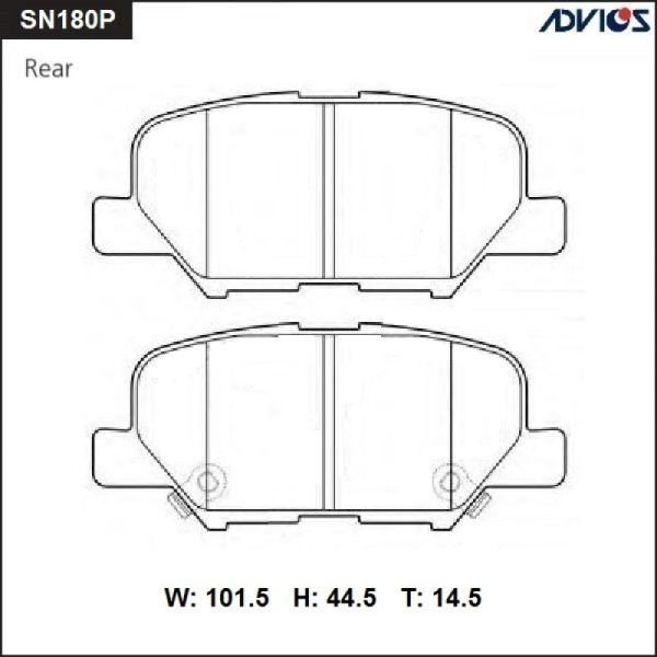 Дисковые тормозные колодки ADVICS Mazda 6 2012 - 2015   Mitsubishi ASX 2017 -    Mitsubishi OUTLANDER 2012 -    Mitsubishi RVR 2010 -    PEUGEOT 4008 2012 - 2015                                                                                              
